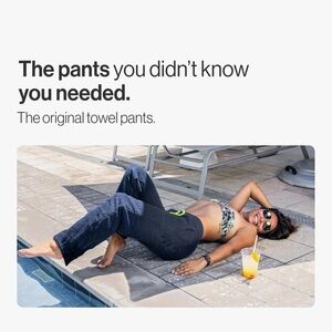 New Threeday Weekend Towel Pants Women's Black size small quick dry post shower